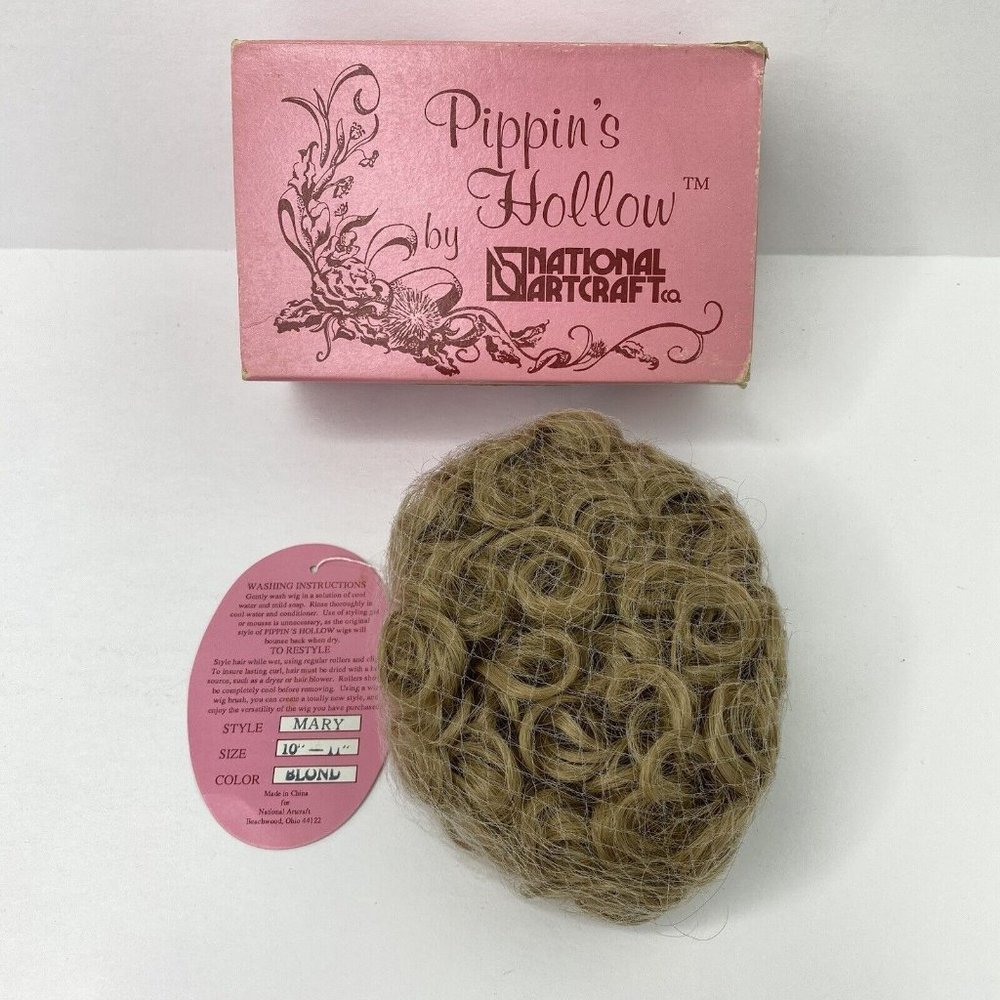 Pippins Hollow by National Art Craft Doll Wig Mary 10-11” Blonde Modacraylic NOS - Picture 2 of 12